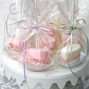 1 dozen Jumbo Chocolate Dipped Marshmallow Party Favors Individually Wrapped
