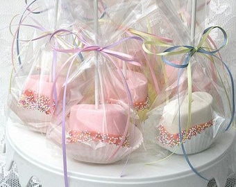 1 dozen Jumbo Chocolate Dipped Marshmallow Party Favors Individually Wrapped