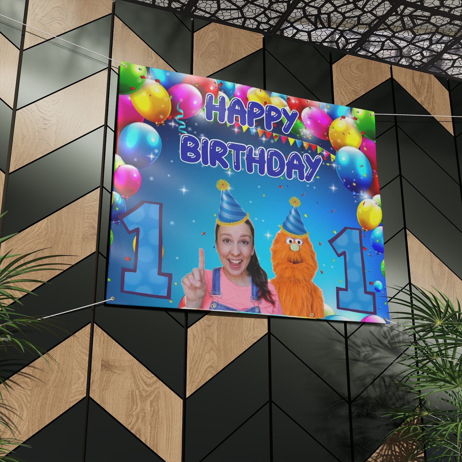 Happy 1st Birthday HUGE Ms Rachel First Birthday Boys Blue Banner 72x60 ...