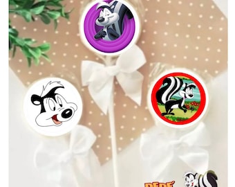 1 Dozen Pepe Le Pew Birthday Party Favors Chocolate Lollipops