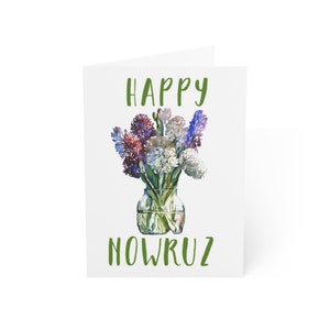 Glückliches Norooz Mubarak Persisches Neujahr Haftseen Kunst Grußkarten innen leer (1, 10, 30, und 50 Stück)