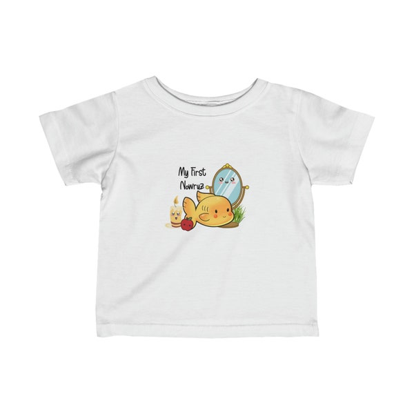 My First Nowruz Happy Norooz Mubarak Haftseen Girls Boys Baby Toddler Infant Short Sleeve Tee Tshirt