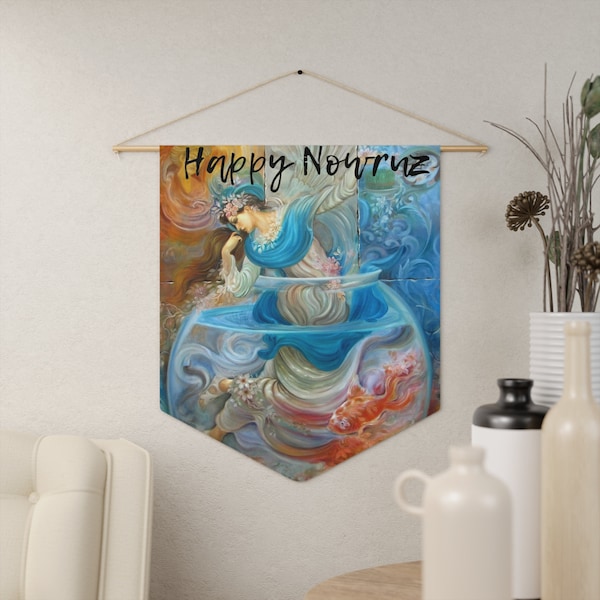 Happy Nowruz Celebration Norooz Door Art Decoration Haftseen Hanging Pennant Banner 18x21