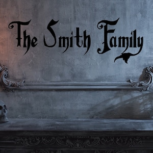Personalized Addams Family Decal - horizontal - vinyl wall decal