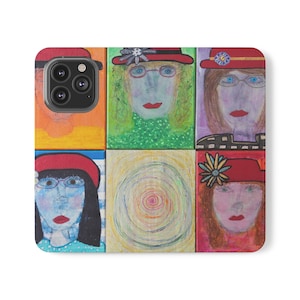 Étui à rabat Red Hat style portefeuille avec portefeuille, place pour cartes de crédit, pièce d'identité et espèces ! Étui en cuir végétalien durable avec 3 emplacements pour cartes/cartes d'identité Red Hat