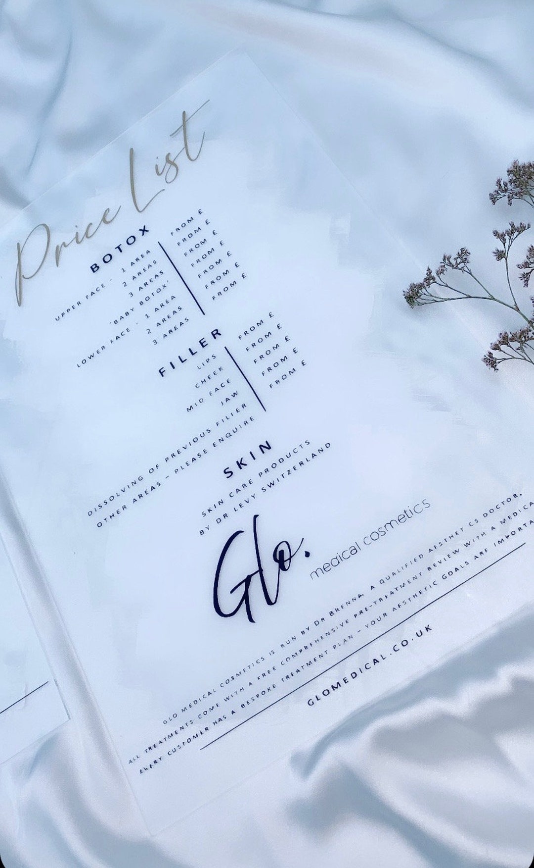 Acrylic Price List Business Signs Beautician Hairdressers Etsy UK