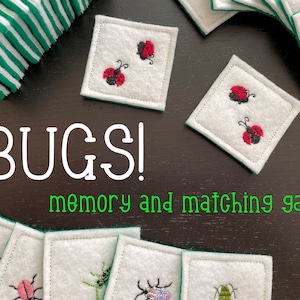 Bug matching and memory game For kids handmade image 1