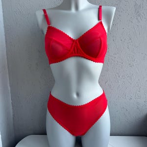 Plus Size Mesh Red Transparent Lingerie See Through Sexy Sheer Underwear Sissy Intimate Lingerie Custom Womens Underwear Gift Set Lingerie