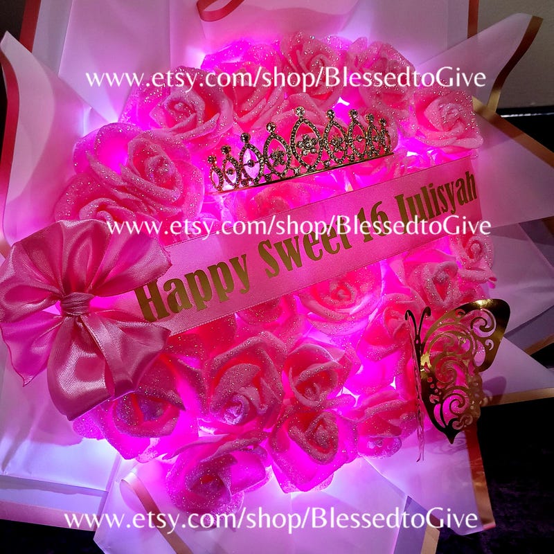 Pink Rose Bouquet - Etsy