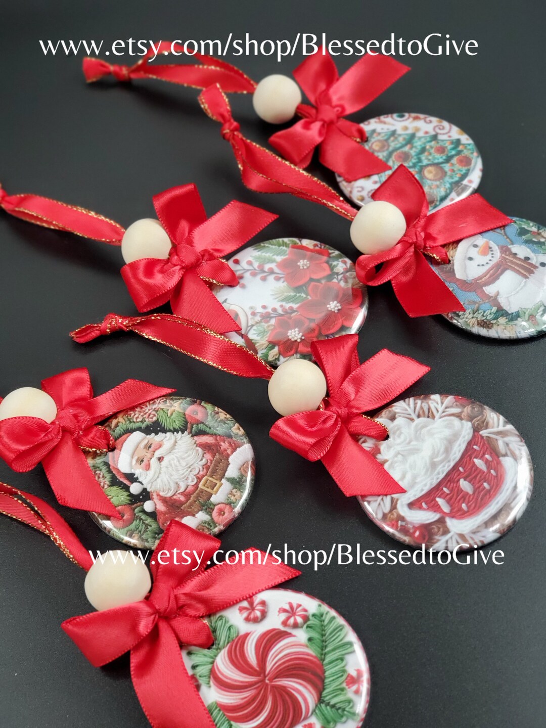 Set of Bow Christmas Ornaments Christmas Ornaments in Bulk Etsy