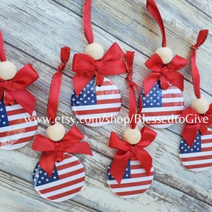 Set of Patriotic Ornaments, United Sates Flag Ornaments, America Ornaments, Veteran Ornaments, Military Ornaments, Army Ornaments, July 4th