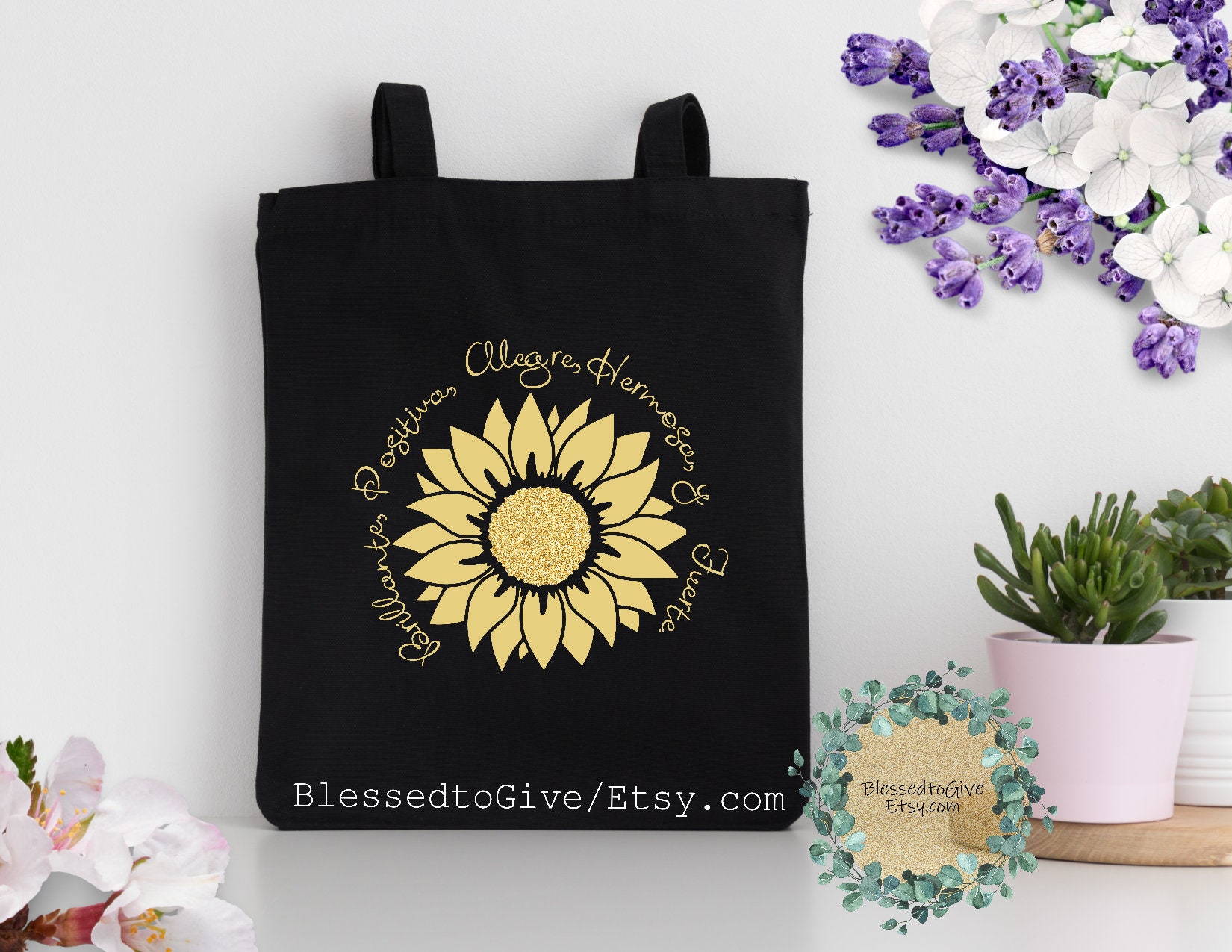 sunflower reusable shopping bolsas