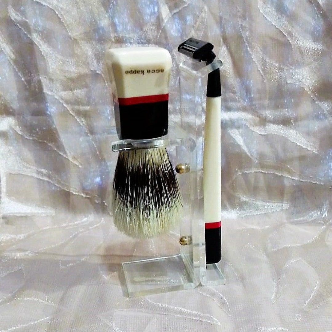 Bij naam blok Gebeurt Acca Kappa Shaving Set: Brush pure Bristle Razor Perch. - Etsy