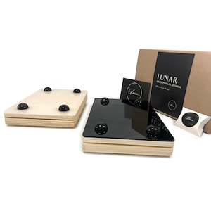 Divion Lunar Speaker Stands, Antivibration Desk Stands, Decoupling, Hand-made assembly and finish, 30x20cm