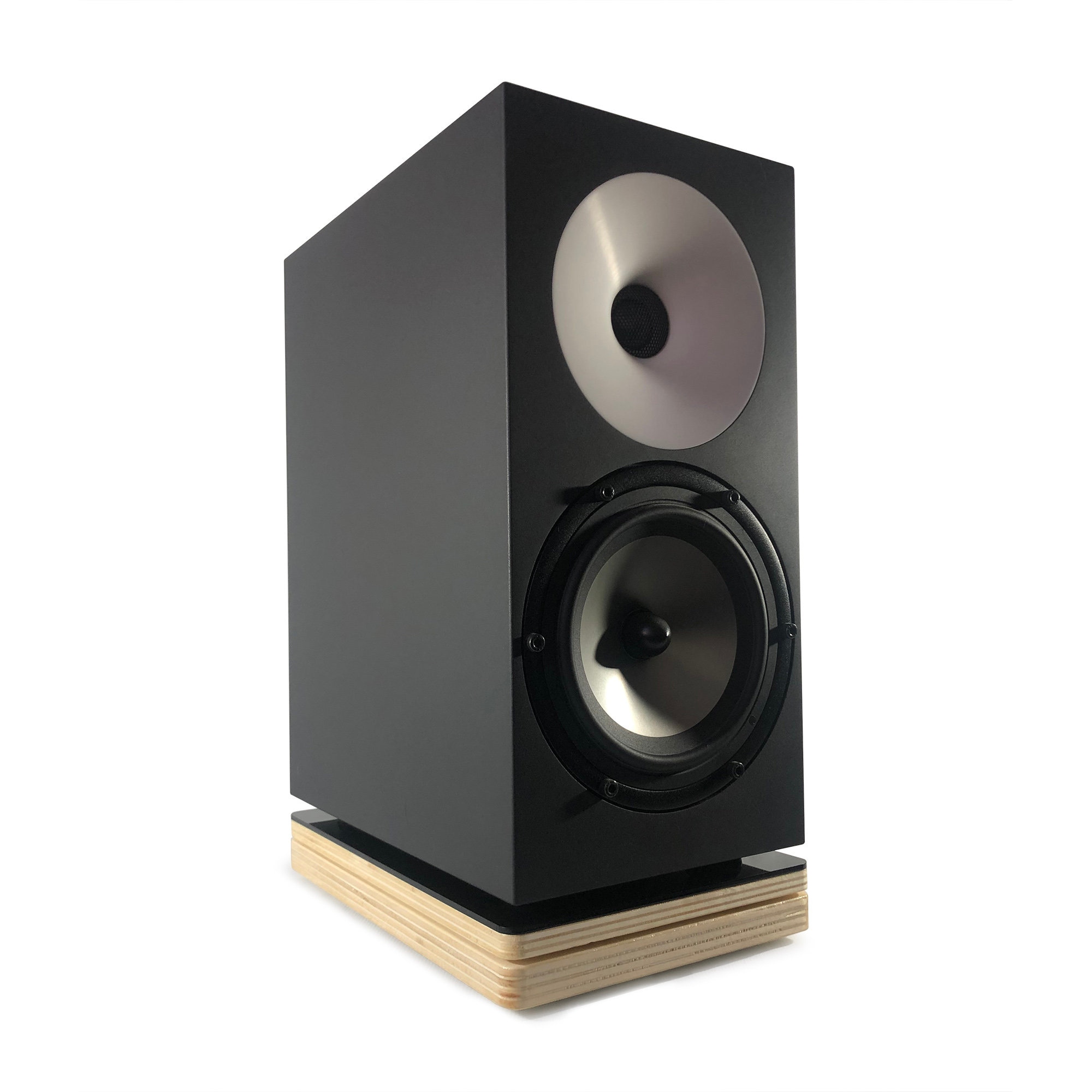 30x20cm LUNAR BLACK Speaker Stands, Antivibration Desk Stands