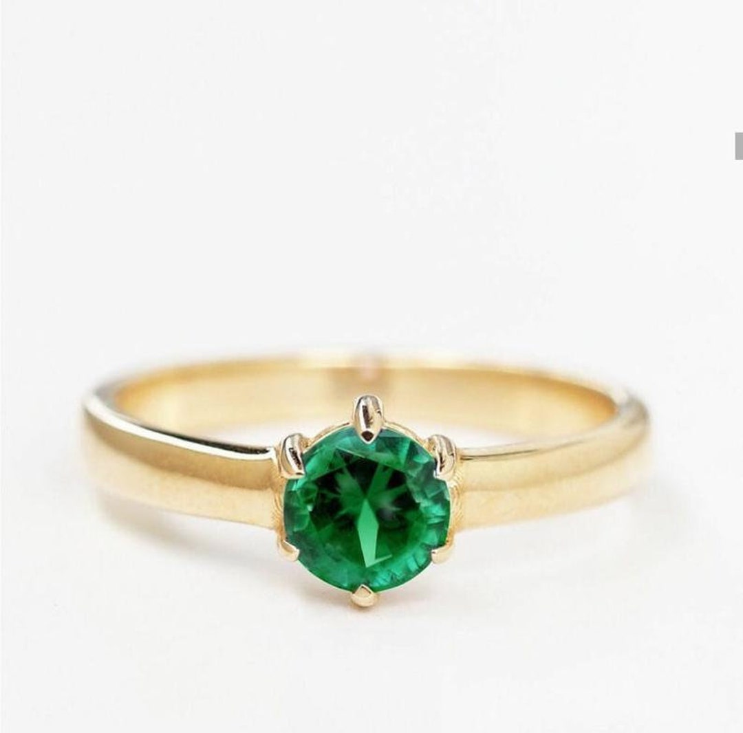 Top Quality Lab Emerald Ring in 925 Sterling Silver Ring May Etsy