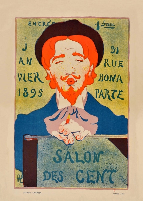 Salon des Cent Mucha French Nouveau France Vintage Advertisement Art Poster 