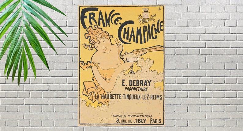 by Pierre Bonnard Reproduction Vintage Beers Wines /& Spirits Art Nouveau Poster 1901 Champagne France