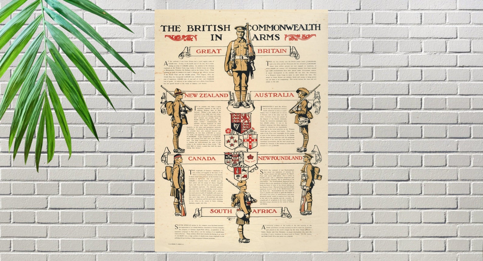British Commonwealth in arms Reproduction Vintage A3 ...