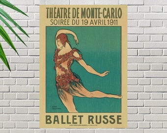 Ballet Russe de Monte Carlo Vintage Ballet Poster Les Sylphides