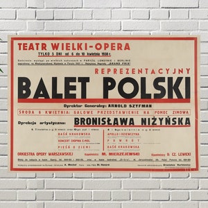 Nijinska Polish Ballet Vintage Ballet Poster Royal Opera House London 1928