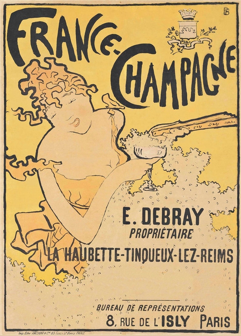 by Pierre Bonnard Reproduction Vintage Beers Wines /& Spirits Art Nouveau Poster 1901 Champagne France