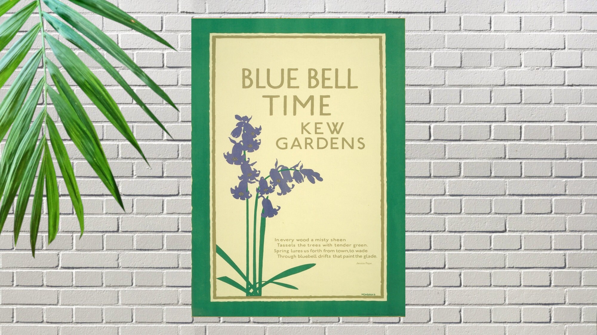 Kew Gardens Bluebells Travel Underground London Vintage Poster Print Retro Art 