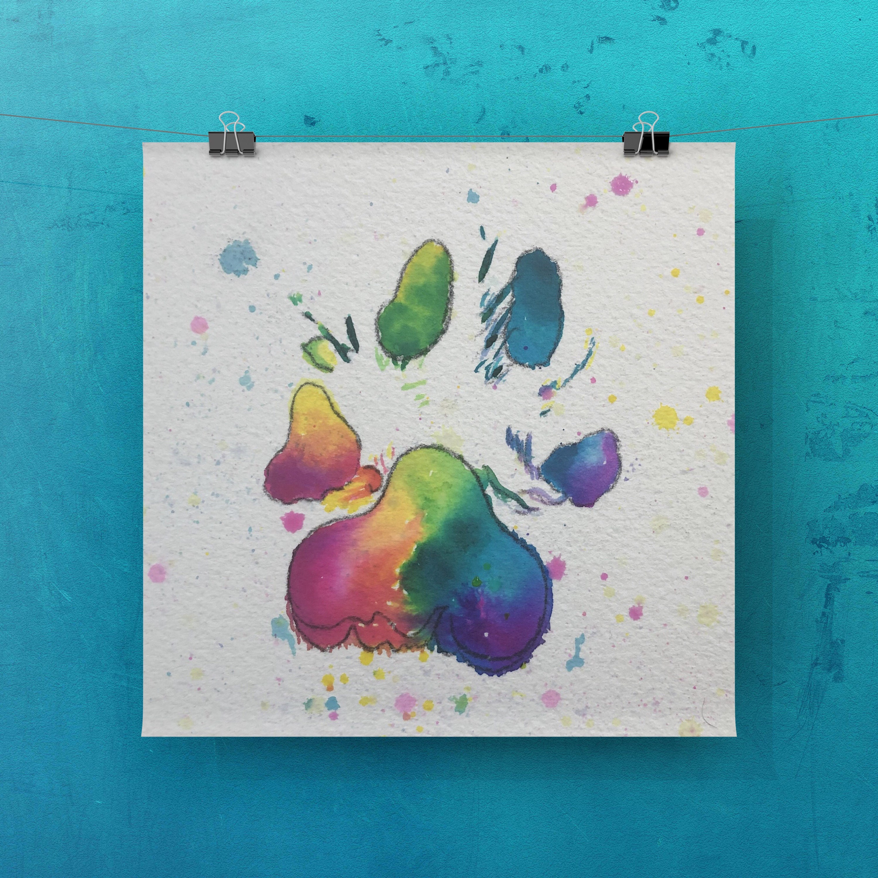 Custom Dog Paw Print Watercolor Custom Cat Paw Print Etsy UK