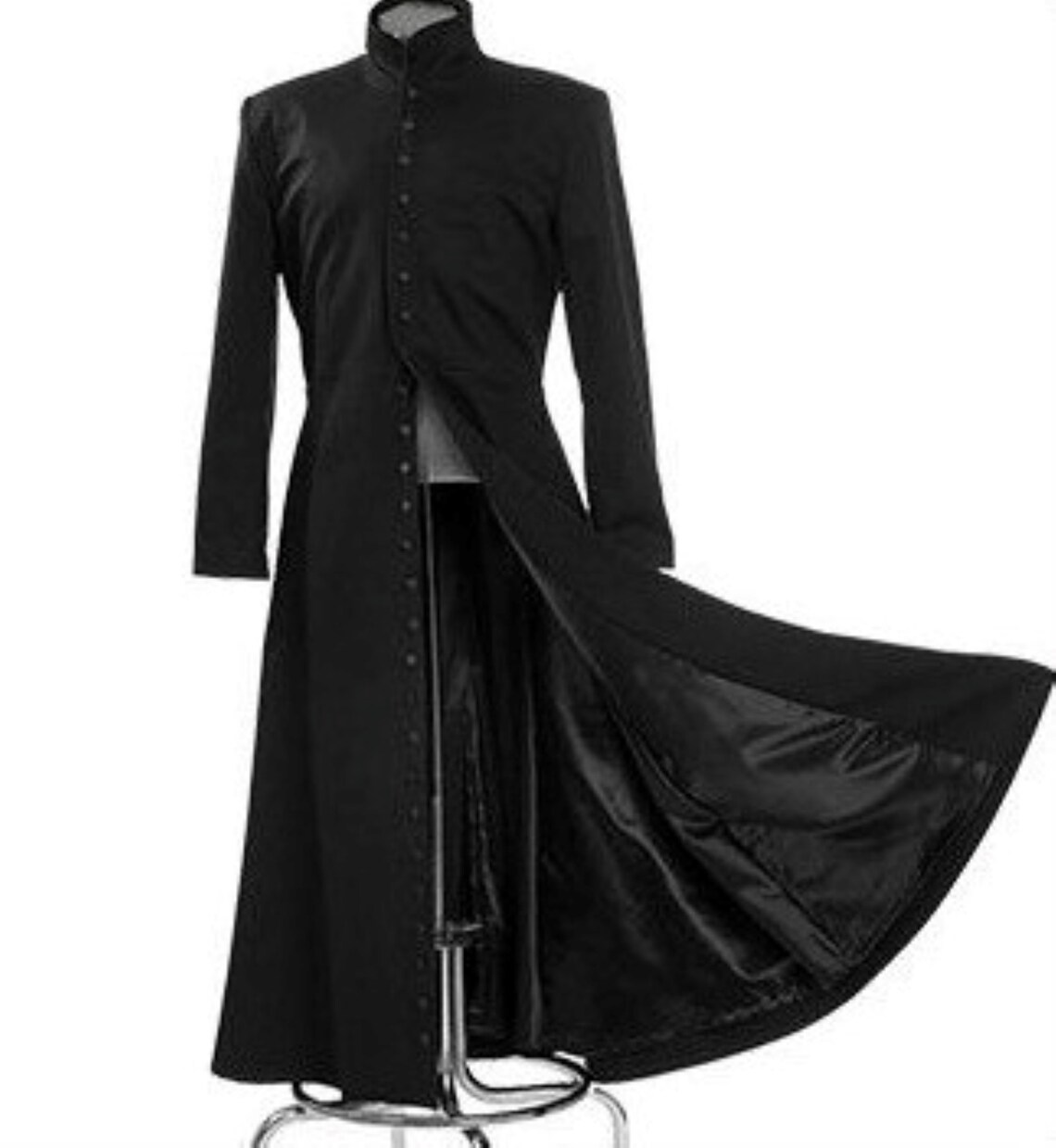 Men's Black Handmade Cotton Trench Coat Black Trench Etsy Canada