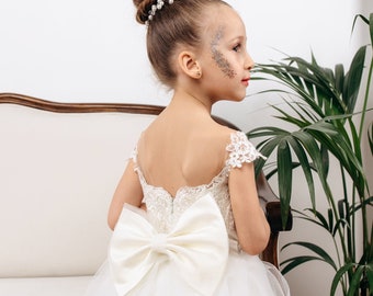 Lace Girl Dress, Flower Girl Dresses Ivory, Girl Wedding Dress, Tutu Flower Girl Dress, Princess Dress, Birthday Girl Dress, Baby Girl Dress