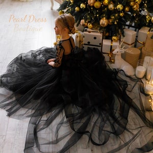 Black Flower Girl Dress Etsy Canada