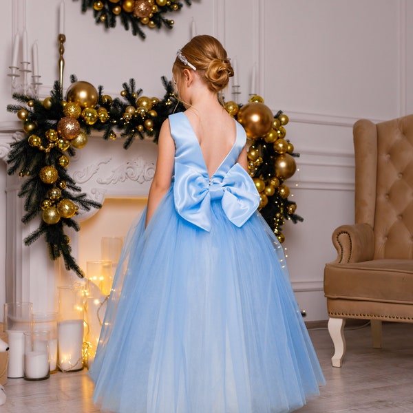 Ice Blue Dress Girl Etsy