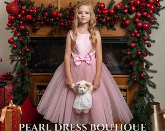 Pink flower girl dress, Tutu girl dress, Toddler girl dress, Flower girl dress tulle, Party Girl Dress, Birthday girl dress, Christmas dress