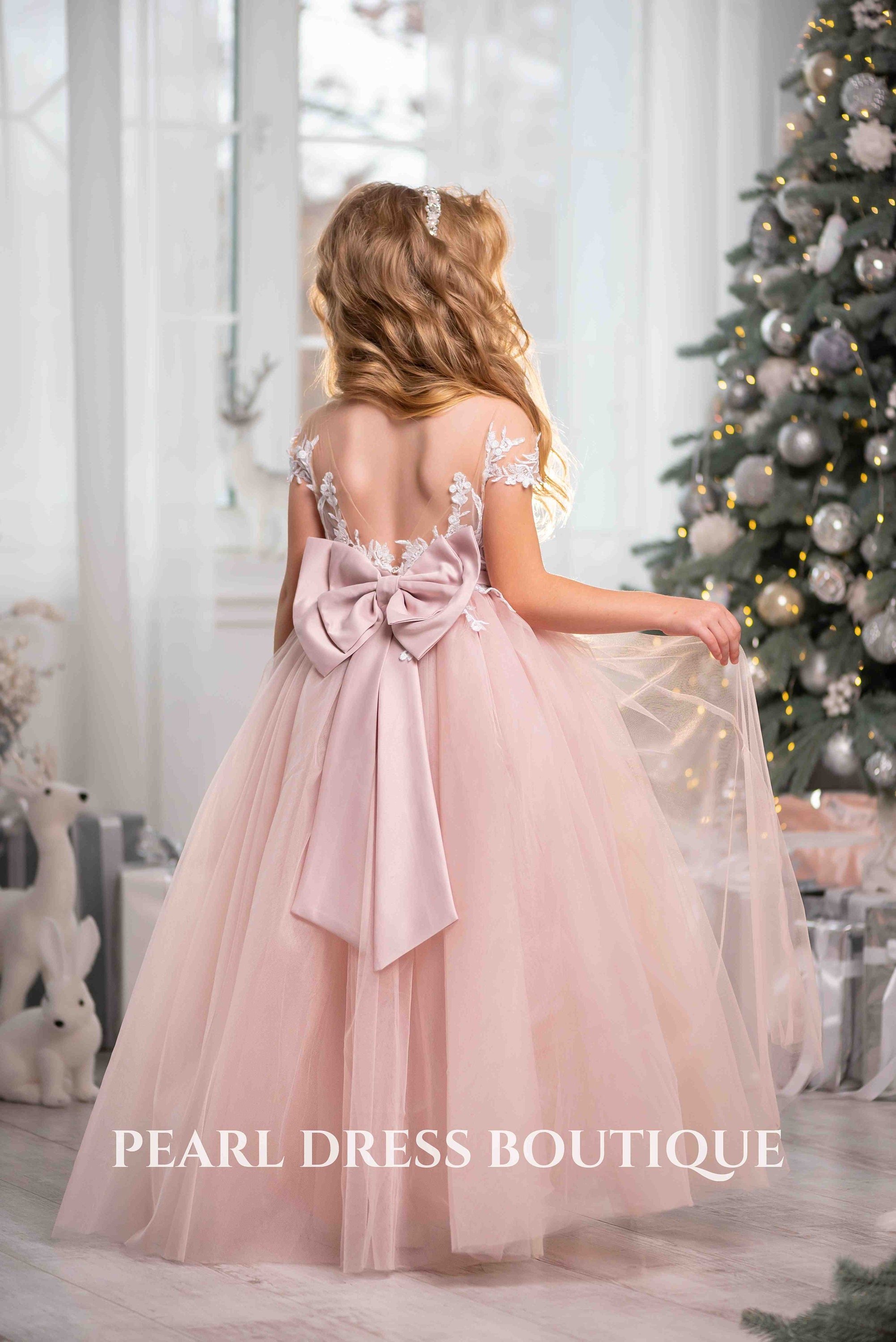 Flower Girl Dress, Christmas Girl Dress, Lace Girl Dress, Tulle Girl Dress, Tutu Flower Girl Dress, Girl Wedding Dress, Princess Dress
