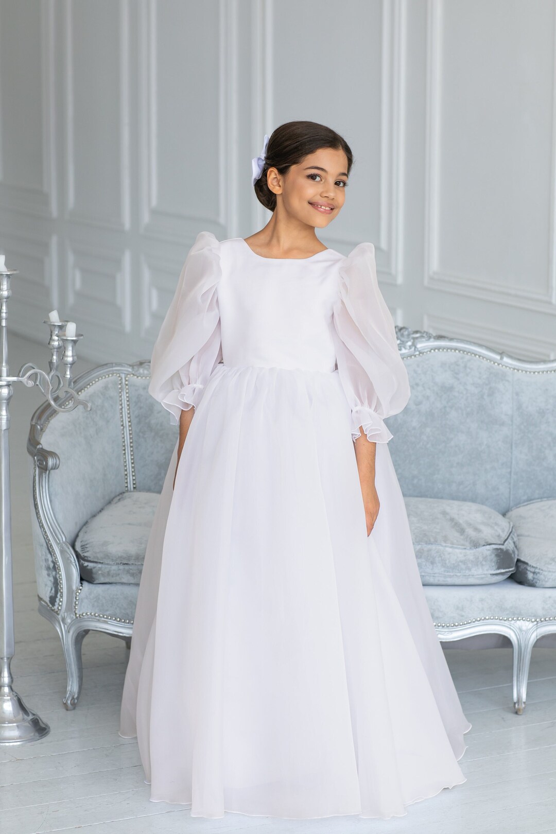 Holy Communion Dress, White Communion Dress, Flower Girl Dress Toddler ...