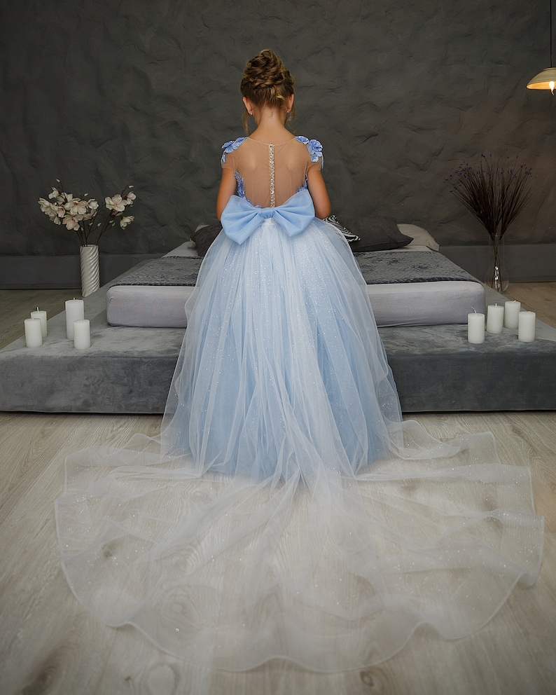 Light Blue Flower Girl Dress Flower Girl Dress Tulle Toddler Etsy