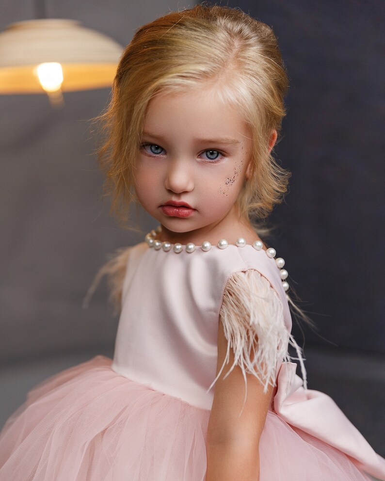 Blush Flower Girl Dress Toddler Flower Girl Dress Satin Etsy