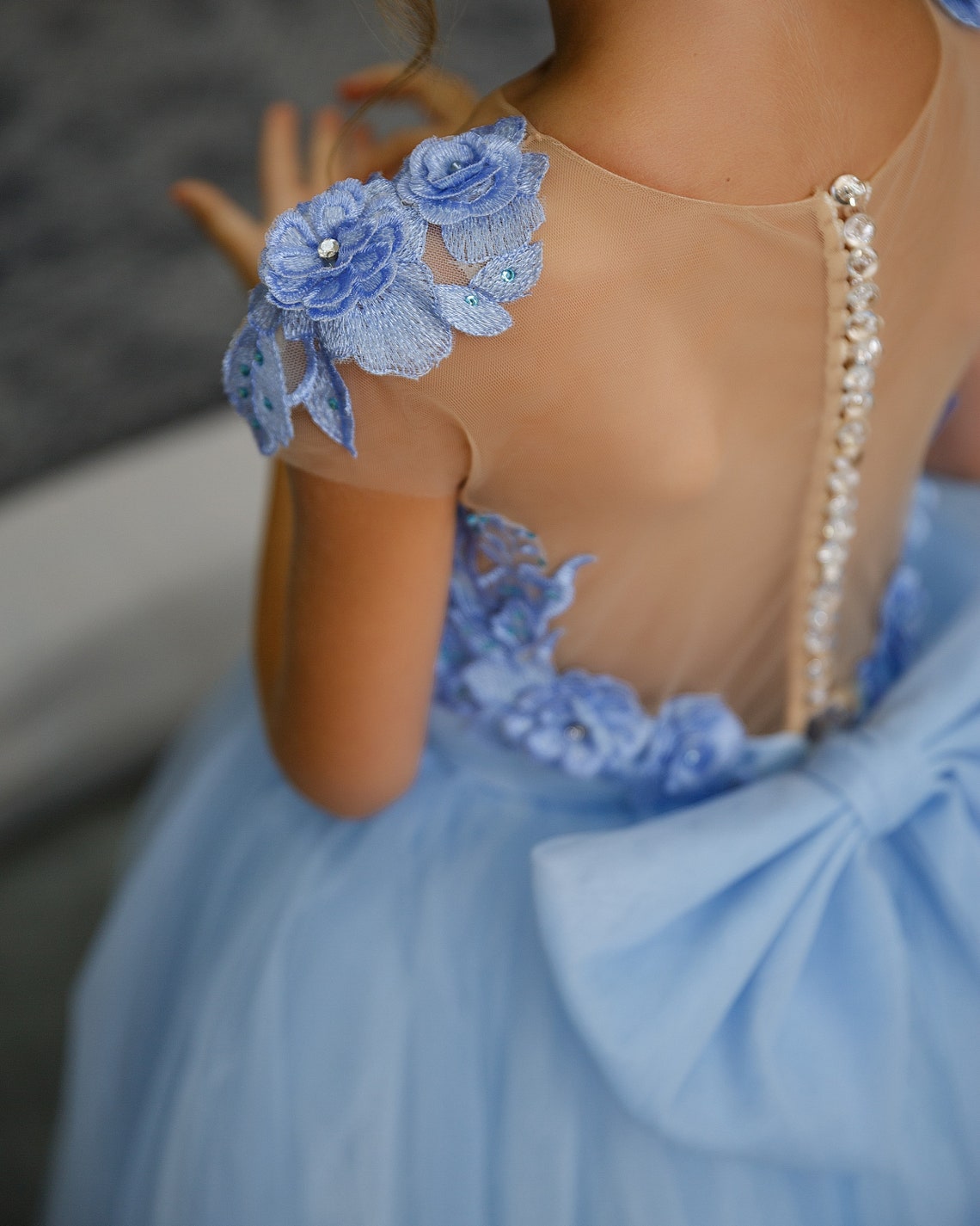Baby Blue Flower Girl Dress Tulle Flower Girl Dress Infant Etsy