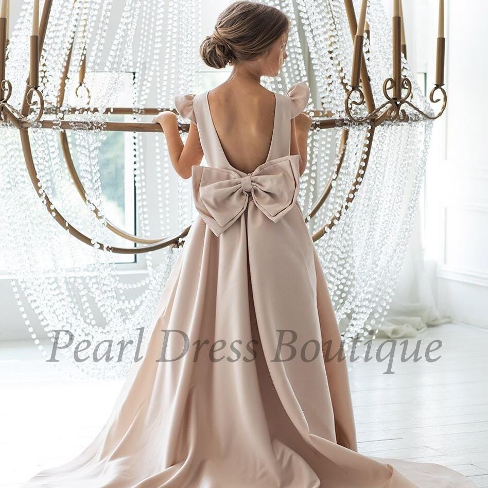 childrens designer bridesmaid dresses Kids Harper Chiffon Faux Wrap Dress