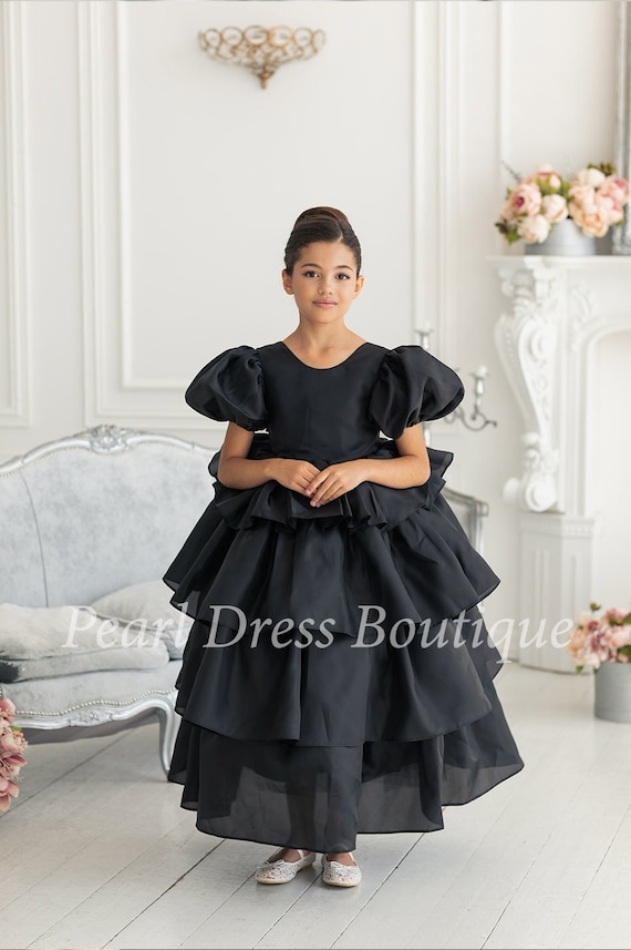 Black Flower Dress, Princess Dress Toddler, Organza Flower Girl Dress, Girl  Wedding Dress, Kids Formal Dress, Girl Ball Gown,baby Girl Dress - Etsy  Israel