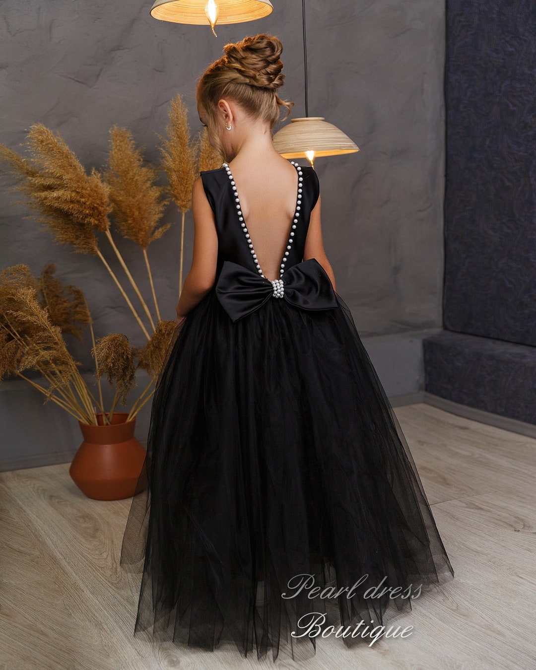 Buy Black Flower Girl Dress, Black Satin Dress, Black Tutu Dress, Toddler  Girl Dress, Baby Girl Dress Special Occasion, Princess Girl Dress Online in 