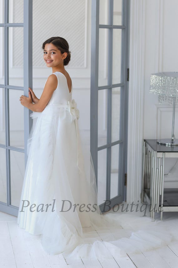 girls matalan bridesmaid dress ivory product info and reviews Toddler satin dress,Ivory flower girl dress,Junior dress,Dress with bow,Girl ball gown,Baby wedding dress,Birthday girl INV-991486