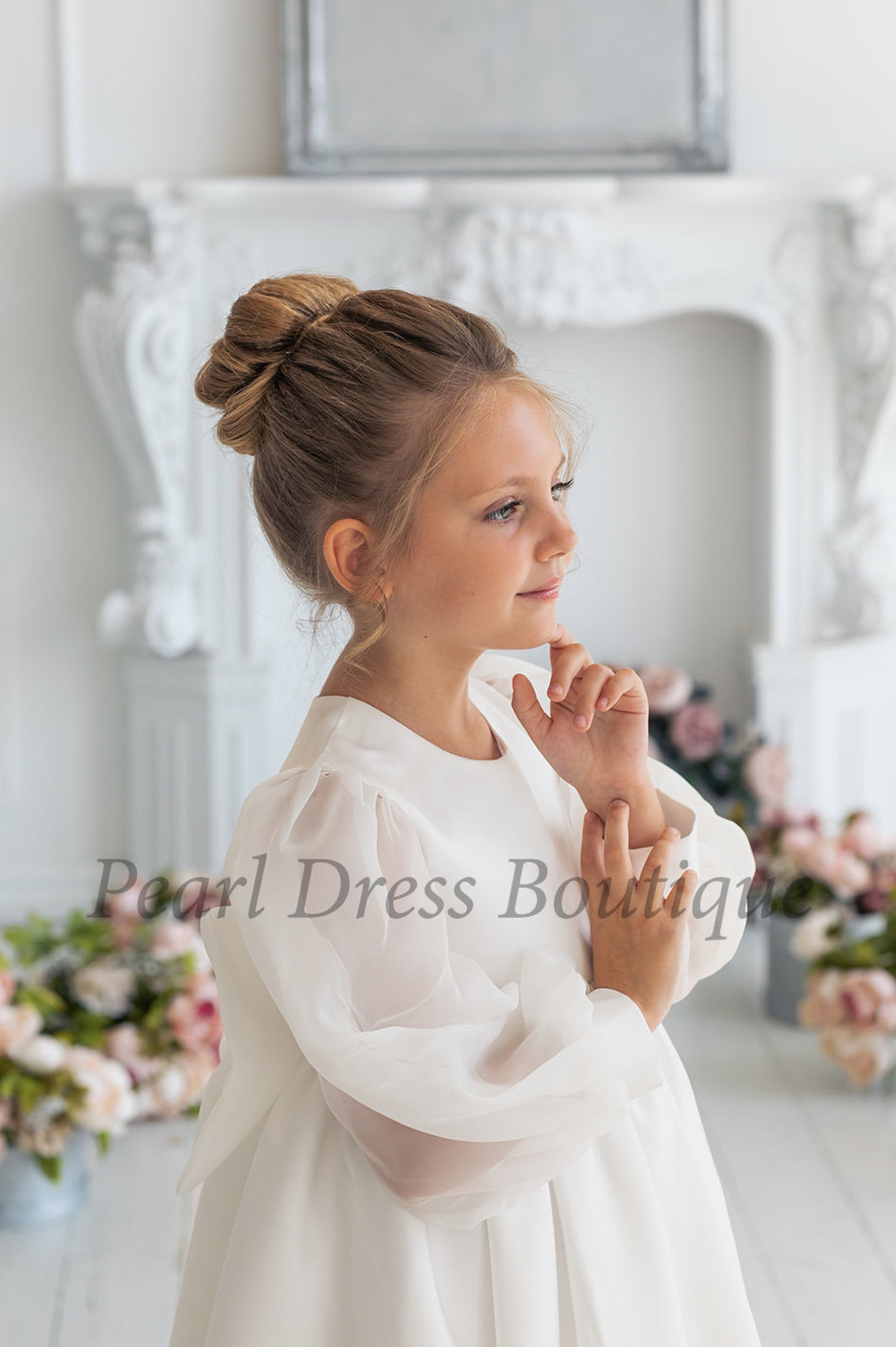 Bride Communion White First Communion Dress, Flower Girl Dress Toddler, Girls Formal ...