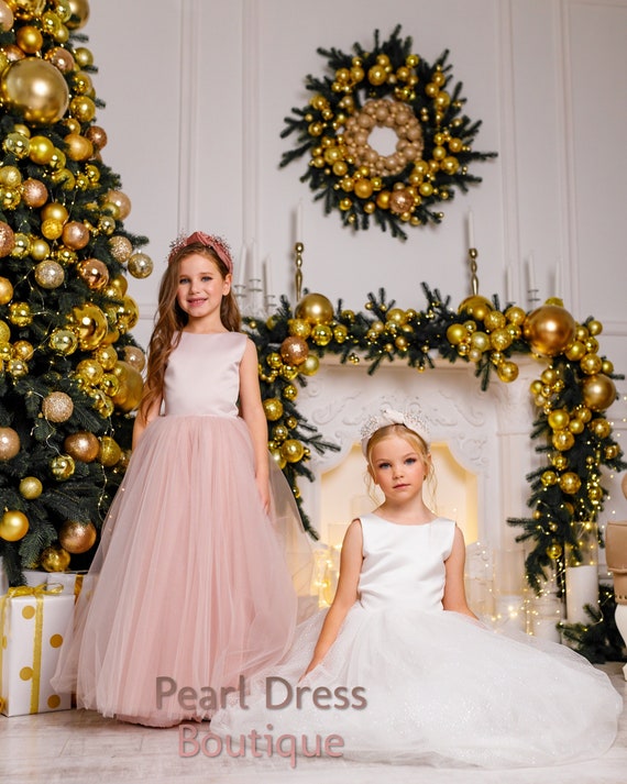 elegant dresses for toddler girl Zpanxa Toddler Girls Princess Dress, Little Girls Party Wedding Formal Dresses, Evening Puff Sleeve Sequin Dress, Kids Pageant Flower Girl Dress,