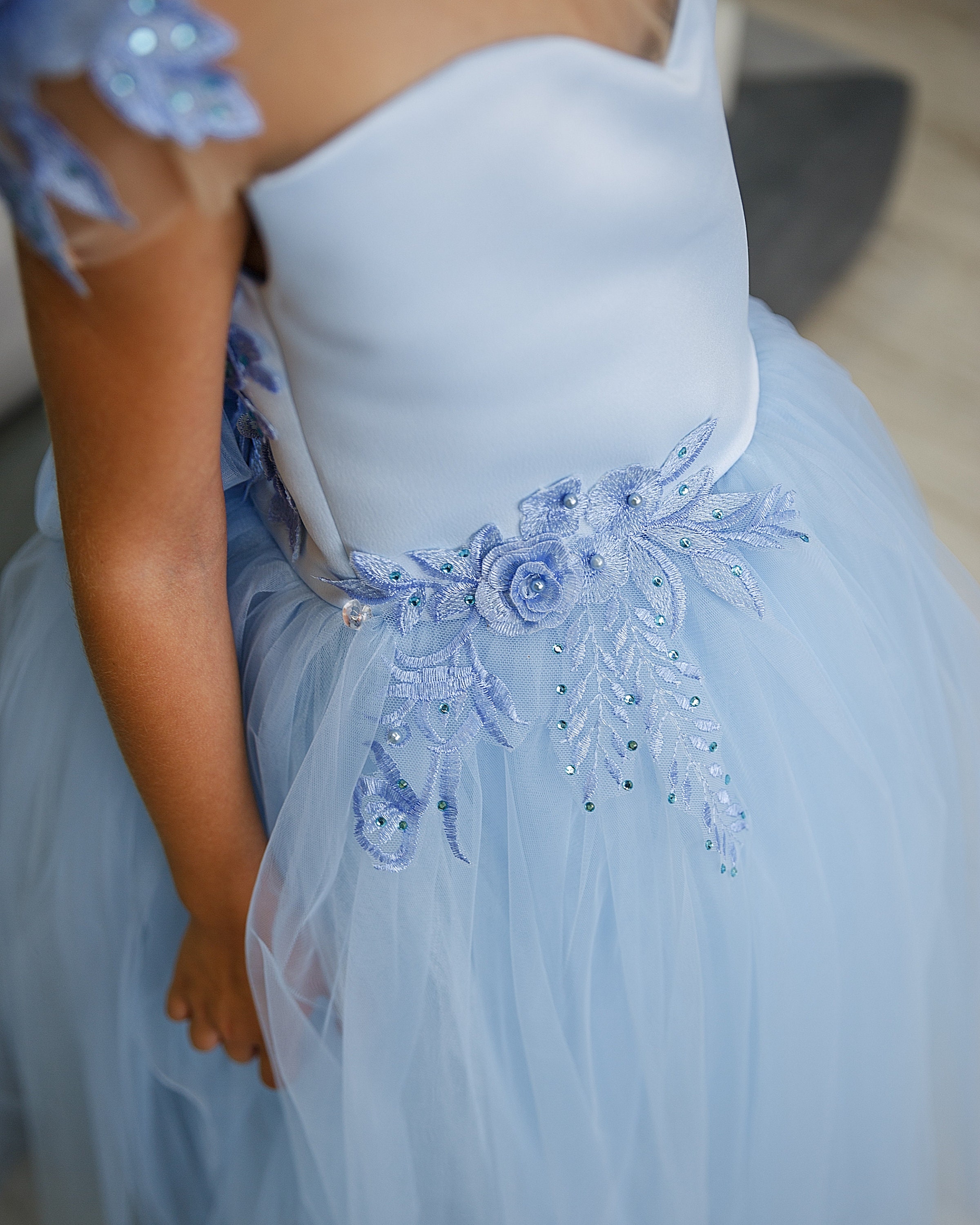 Light blue flower girl dress Flower girl dress tulle Baby Etsy