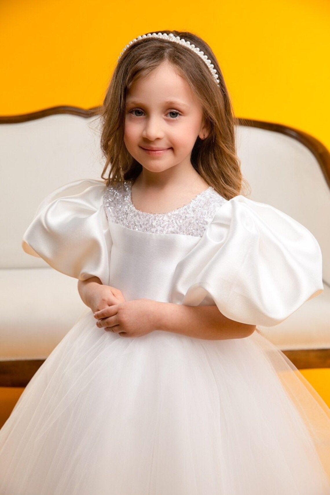 Junior bridersmaid dress Satin flower girl dress Baby Etsy