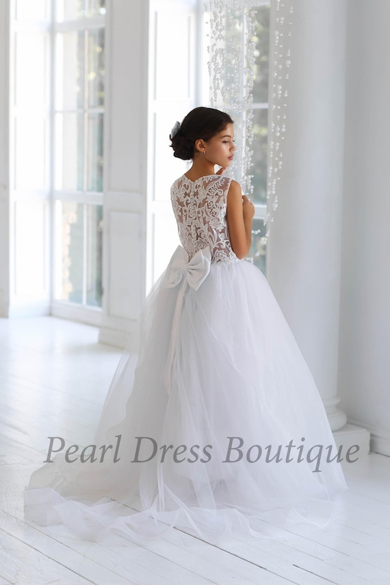junior dresses formal white Long Tulle Junior Bridesmaid Dresses,Formal Girls Party Dress,JB00052, J4 / Burgundy