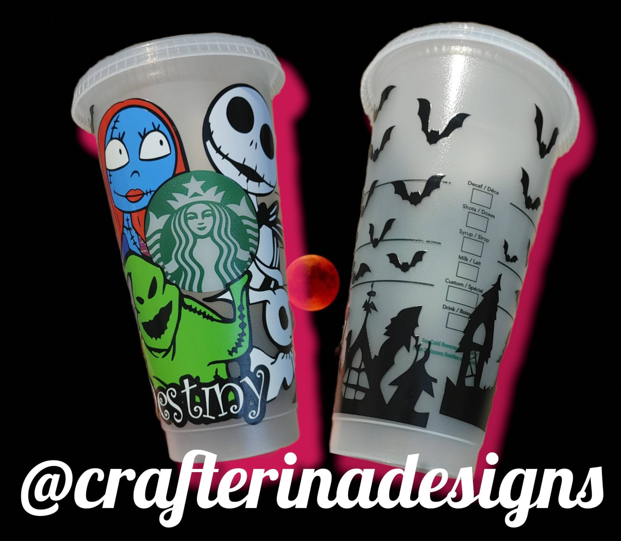 Nightmare Before Christmas Starbucks Cup With Jack Skellington Etsy