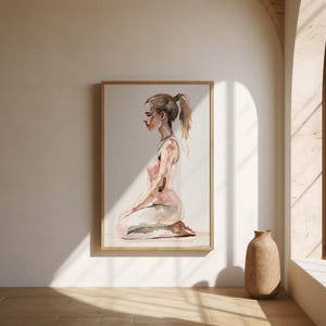 Virasana #2 Yoga Pose Printable | Watercolor Yoga Wall Art | Digital Download