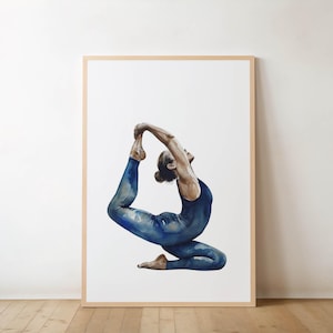 Watercolor Portrait: Woman in Yoga Pose | Digital Download for Relaxation and Inspiration | Instant download |